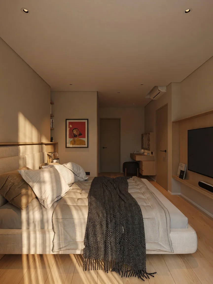 Master bedroom with morning light